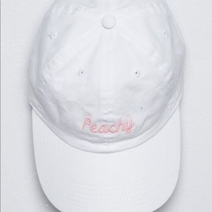 Brandy Melville “Peachy” White Baseball Cap